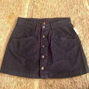 FREE PEOPLE NAVY CORDUROY MINI